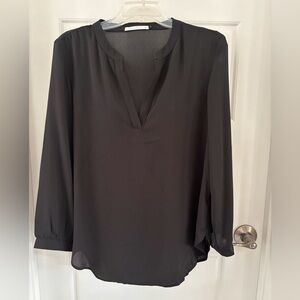 Three Eighty Two Black Blouse 3/4 Sleeve Size Large NEW